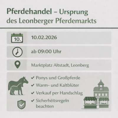 Pferdehandel auf dem Marktplatz prägt Leonberger Pferdemarkt